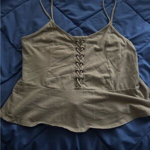 American Eagle Outfitters Green Lace-Up Camisole